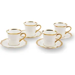 Golden Finds Kaffeetassen mit Untertassen 220 ml, 4 St.