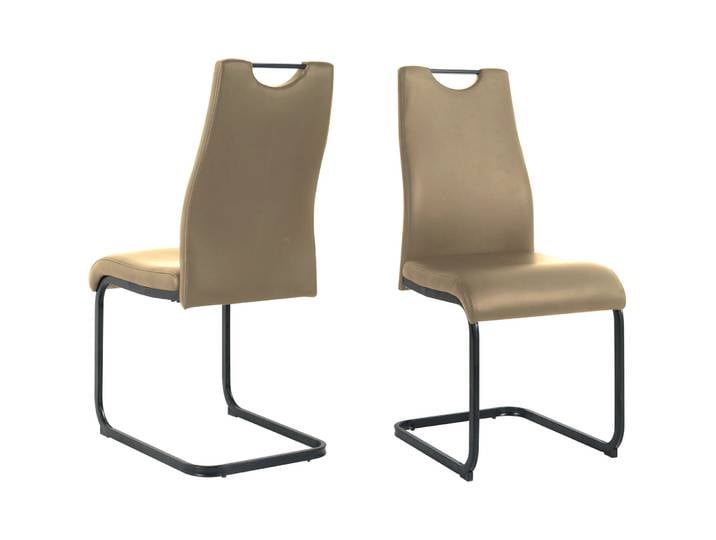 Stuhl 2er-Set Nira taupe Kunstleder