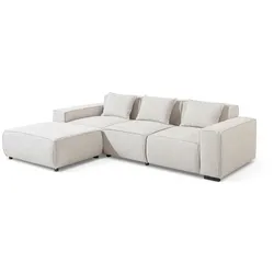 filippo Ecksofa Malta Stoff Grau, Weiß Grau /