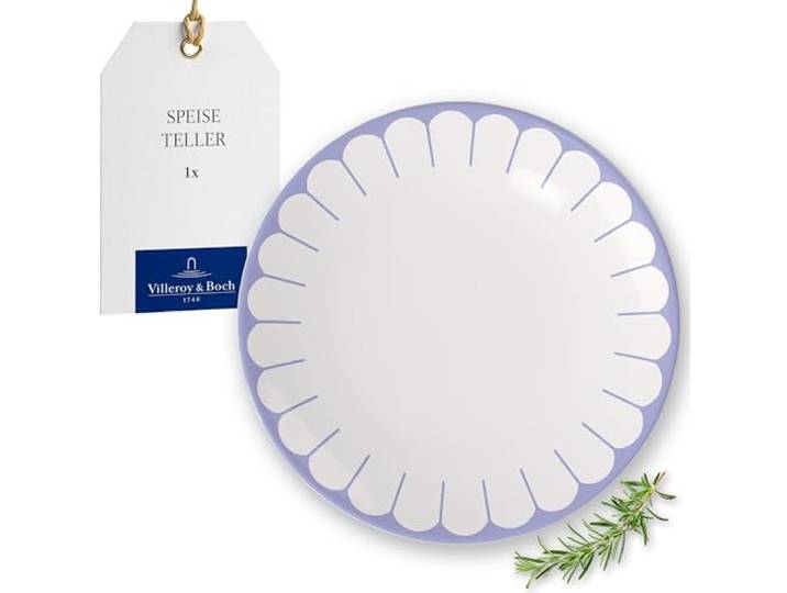 Villeroy & Boch - Fleur bleu Speiseteller blau, Spülmaschinenfest, Mikrowellensicher, Porzellanteller für Hauptgerichte, Großer Teller, Geschirr Keramik Stapelbar, Essteller, Premium Porzellan