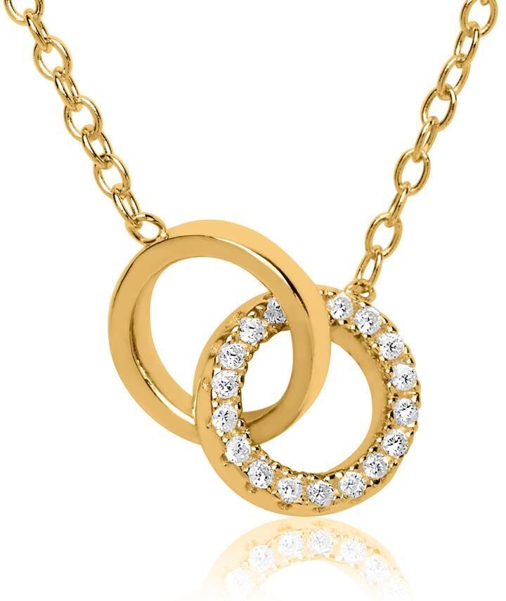 Unique Sterlingsilber Kette vergoldet Kreise gold
