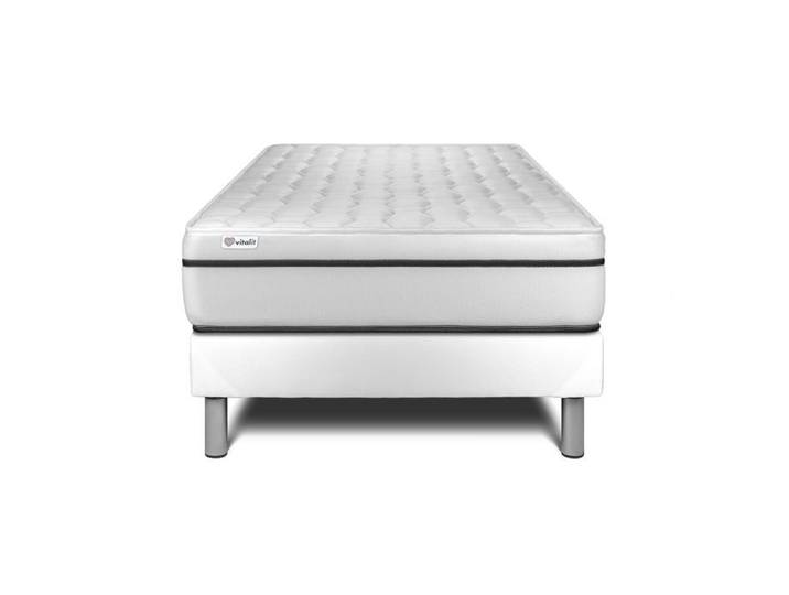 Ensemble Matelas Sommier 120x200 cm - Sommier Blanc (en kit) - Vital Spa Blanc