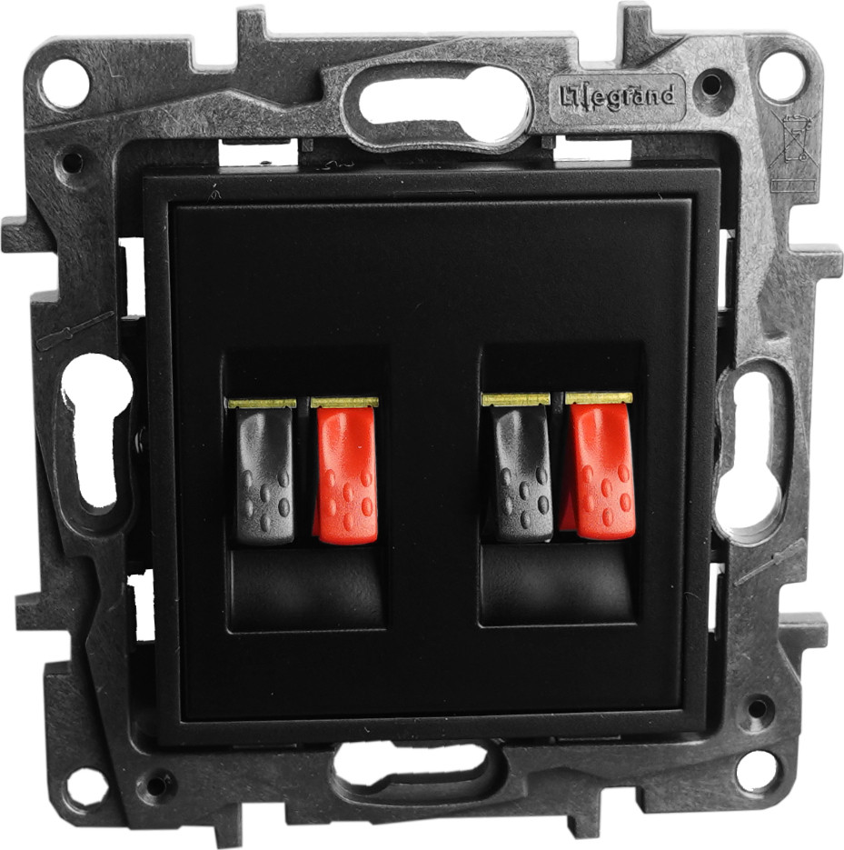 Legrand Niloe Step Dubbele luidsprekercontactdoos, zwart