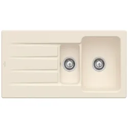 Villeroy & Boch Architectura Einbauspüle 336501FU mit Ablaufgarnitur und Handbetätigung, Ivory