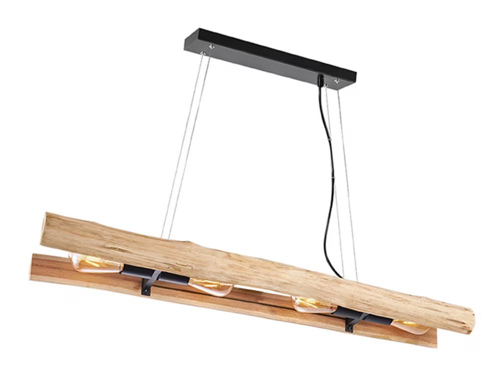 LABEL51 Hanglamp Woody Hout - Naturel - Rechthoekig