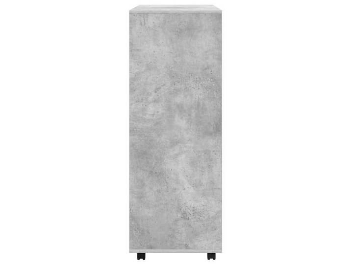 Garde-robe en bois d'ingénierie - MEUBLECHIC - Gris béton - 80x40x110 cm - Roues pour déplacement facile