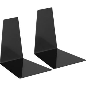 Alco Buchstütze 4304-11, keilförmig, schwarz, 12 x 14cm, aus Metall, 2 Stützen, 2 Stück