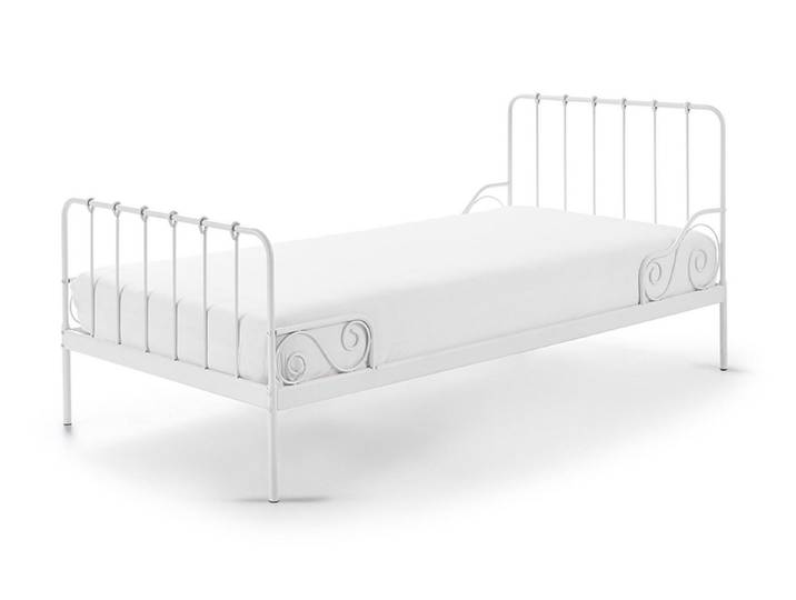 58 aufm Kessel Bettgestell Metallbett Kamenka 205x95x90 Einzelbett Kinderbett Metall Weiß (inkl. Versand, Lieferung bis Verwendungsstelle), Liegefläche 90x200, stabiler Rohrrahmen, weiß pulverbeschichtet