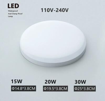 Inspire Curations AquaShield Waterproof LED Wall Lamp 15W 20W Outdoor Surface Mount Light ultra thin Round20w Cold 6500k