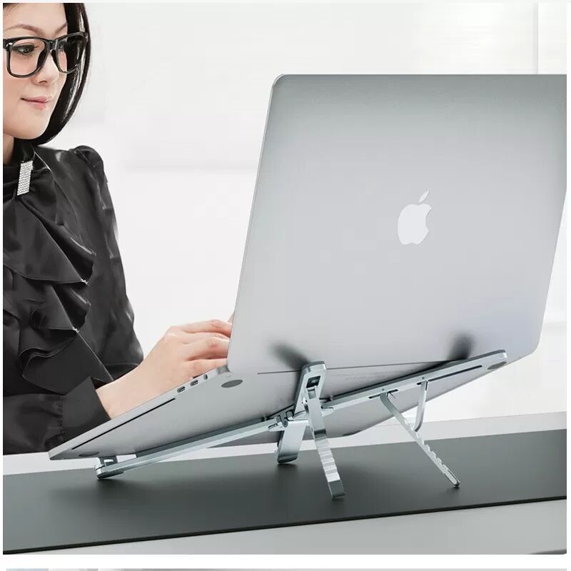INF Aluminium Laptop Ständer Faltbar, 7-fach Verstellbar für 10-17 Zoll Notebooks