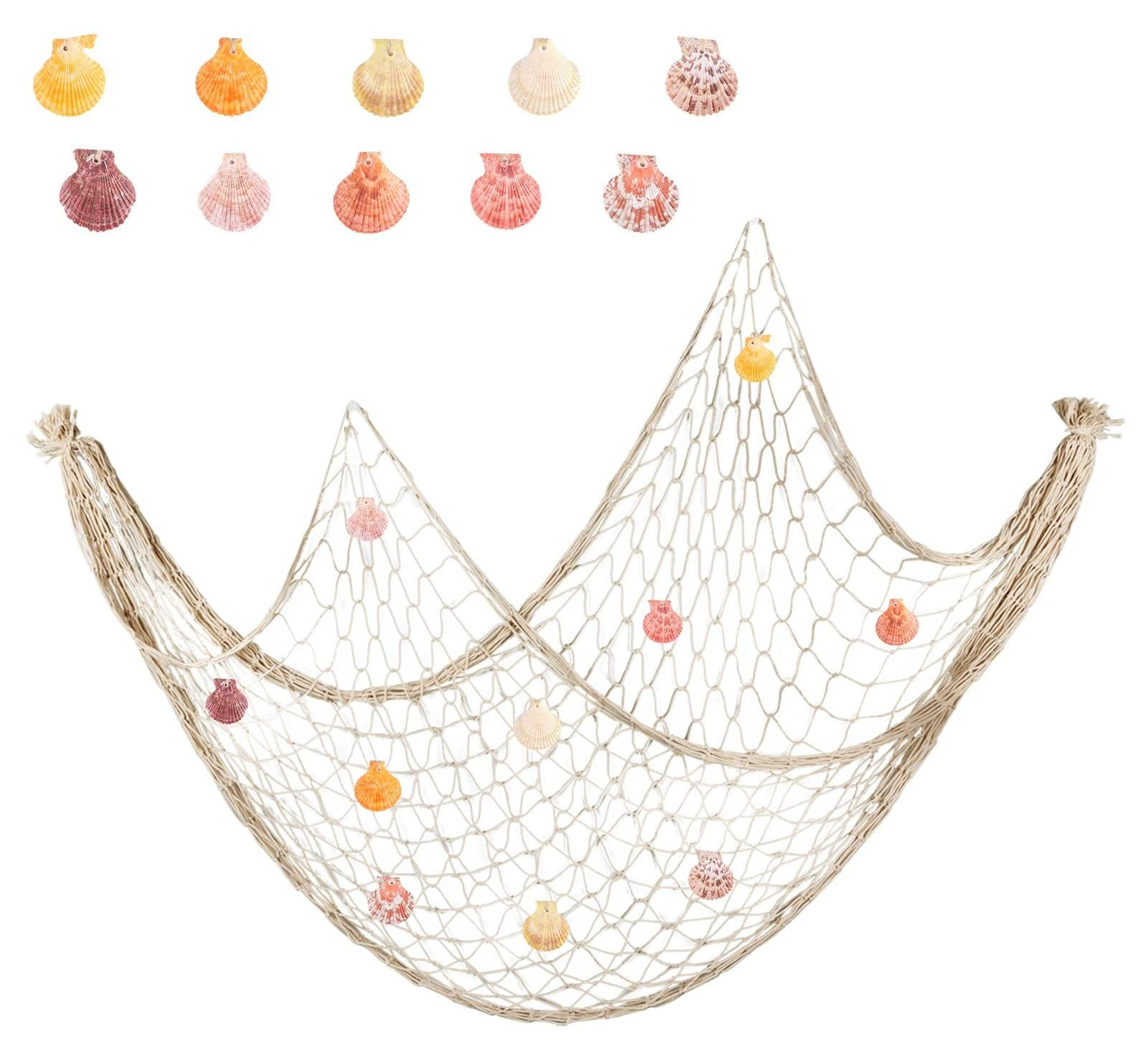 Merkloos Decoratief Visnet met Schelpen voor Wanddecoratie