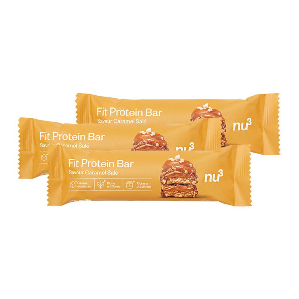 3 x nu3 Fit Protein Bar, Salted Caramel 3x55 g Riegel