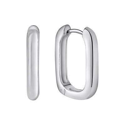 Paar Creolen CELESTA "925/- Sterling Silber rhodiniert glanz", silber (weiß), Ohrringe, Damen, one-size, Silber 925 (Sterlingsilber)