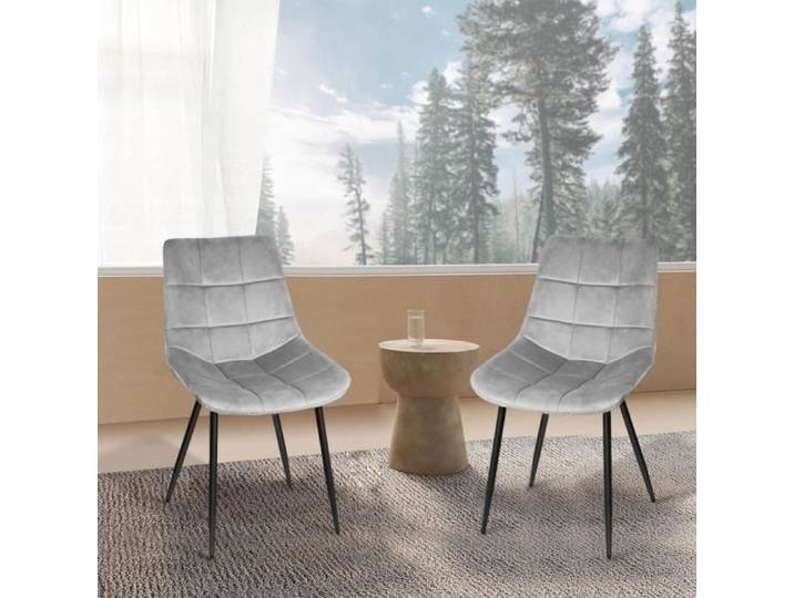 Chaises de salle à manger SUPFINE - Lot de 6 - Gris clair - Confortables et élégantes