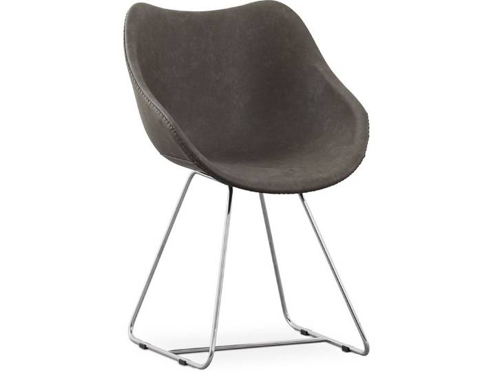 Chaise de salle à manger PU Design Gris foncé