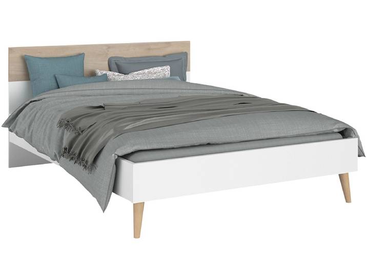 Bett AALBORG 160x200cm spanplatte weiss