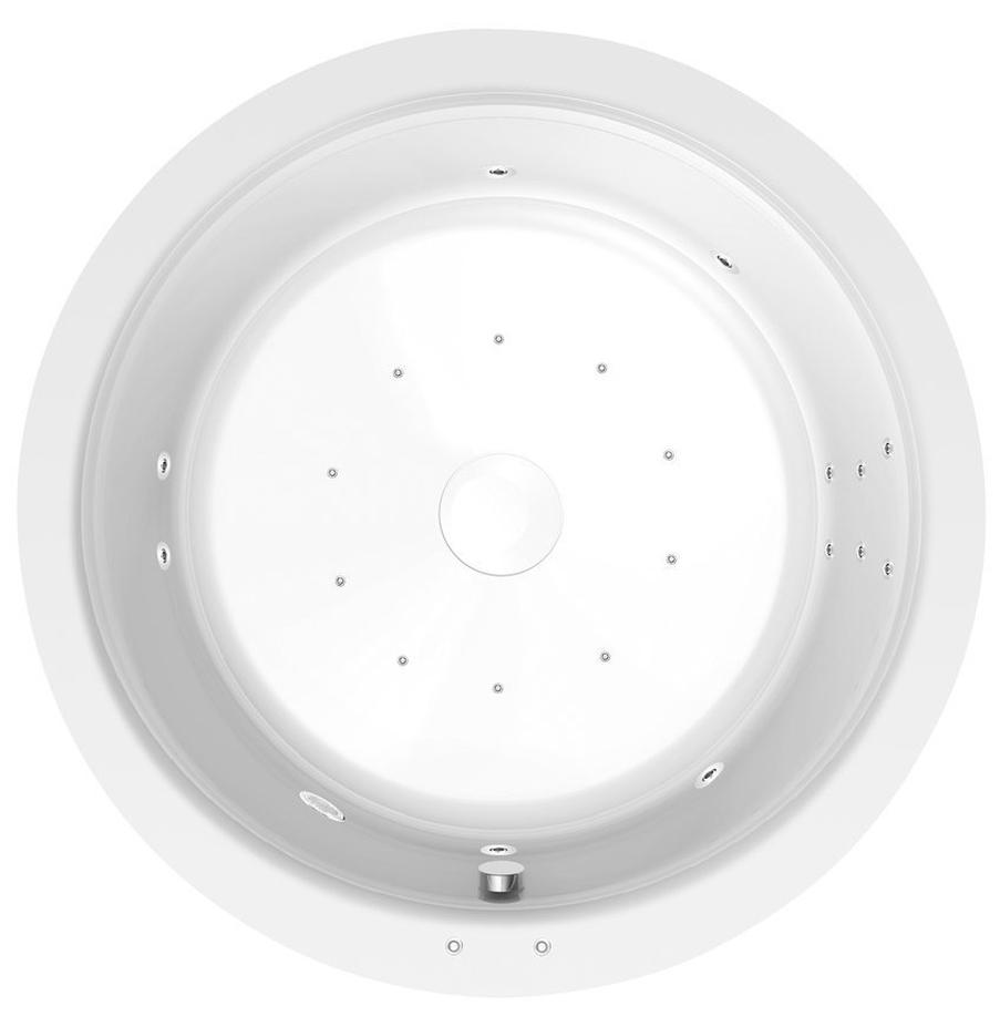 Polysan OBLO Whirlpool-Badewanne, 165x48cm, Attraction Hydro-Air, Chrom