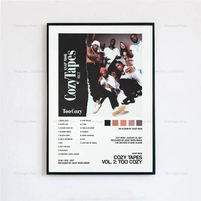 Uplift Essentials ASAP Rocky Testing Album Poster Iconic Rap Music Wall Art & Tracklist Canvas Print For Home Decor style 8 15.7 X 19.7 In