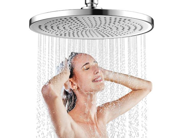 Regendusche Kopfbrause 25cm Silber 360° Verstellbar Hochdruck Wassersparend