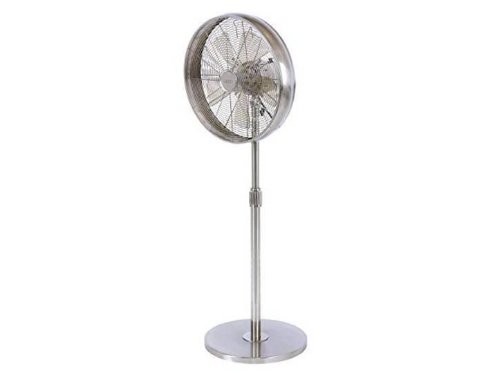LUCCI AIR Standventilator BREEZE in Schwarz, höhenverstellbar bis 150 cm, Ventilatordurchmesser 41 cm aus Stahl mit ABS Flügeln, 3 Geschwindigkeitsstufen (Chrom gebürstet)