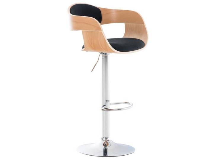 Tabouret de bar - CLP - Kingston - Tissu - Noir - Réglable en hauteur - Confortable