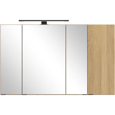Spiegelschrank WELLTIME "MAILAND, gedämpfte Scharniere, LED-Aufbauleuchte", wildeiche, B:105cm H:64cm T:20cm, MDF, Schränke, LED-Aufbauleuchte