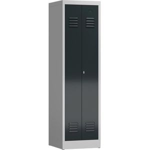 ClassiX Spind X-510408, Doppelspind, anthrazit, 2 Abteile, mit Drehriegelschloss, 50 x 180 cm