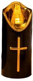 Uplift Treasures Reusable Christian Cross LED Flameless Candle black