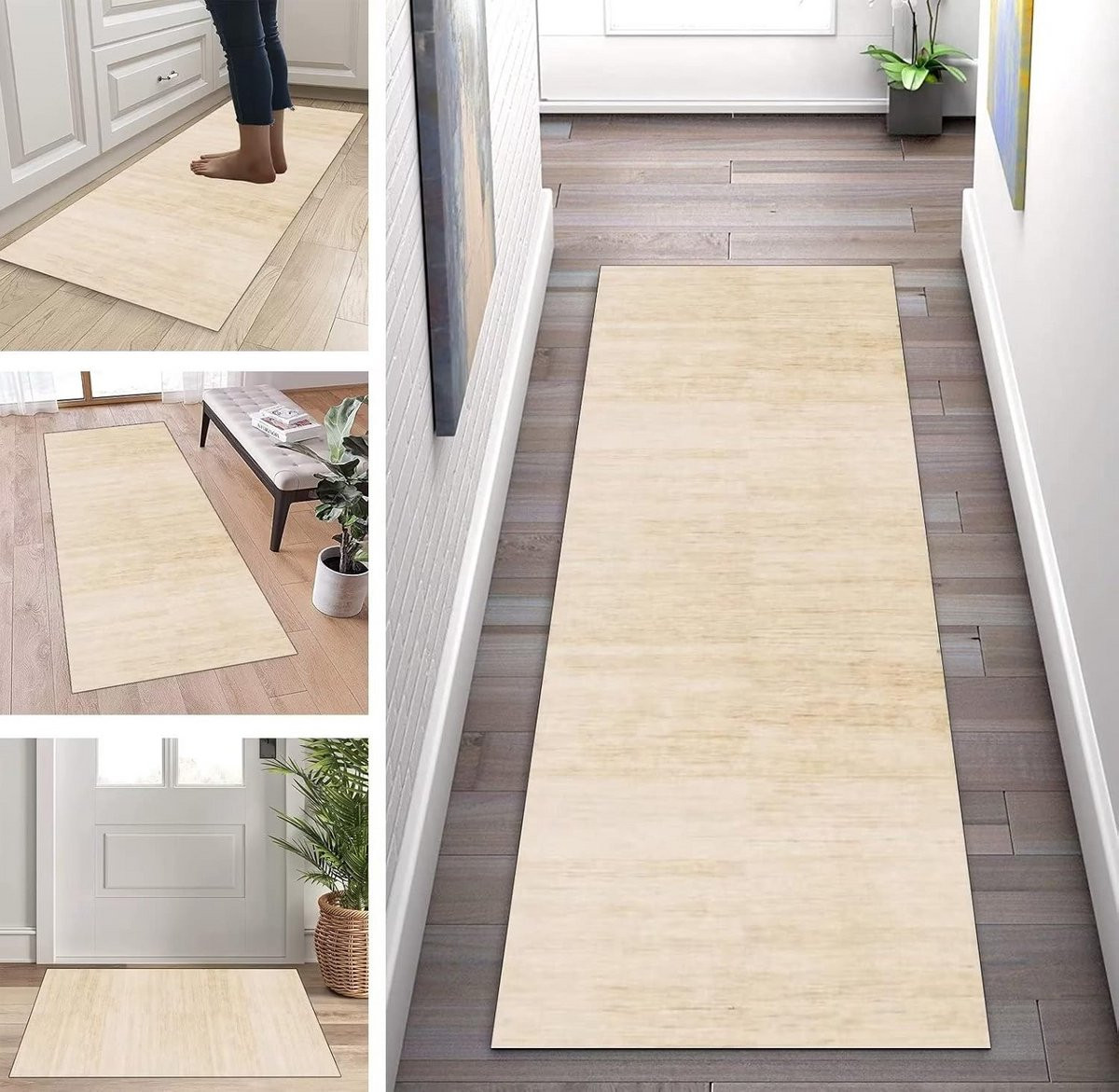Modern en aanpasbaar wasbaar textiel vloerkleed voor keuken of gang, rechthoekig, polyester