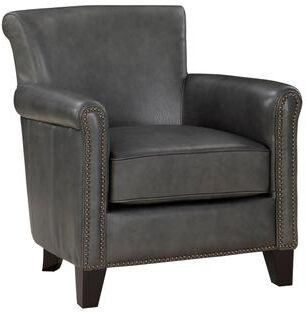 "Fremont & Park Raya 31.5"" Leather Upholstered Accent Chair - Nailhead Trim"