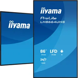 iiyama ProLite LH8664UHS-B3AG - 86 Digital Signage Display - 4K UHD IPS - 450 c..."