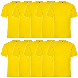 10er Pack Fruit of the Loom Valueweight T-Shirt, gelb, XL