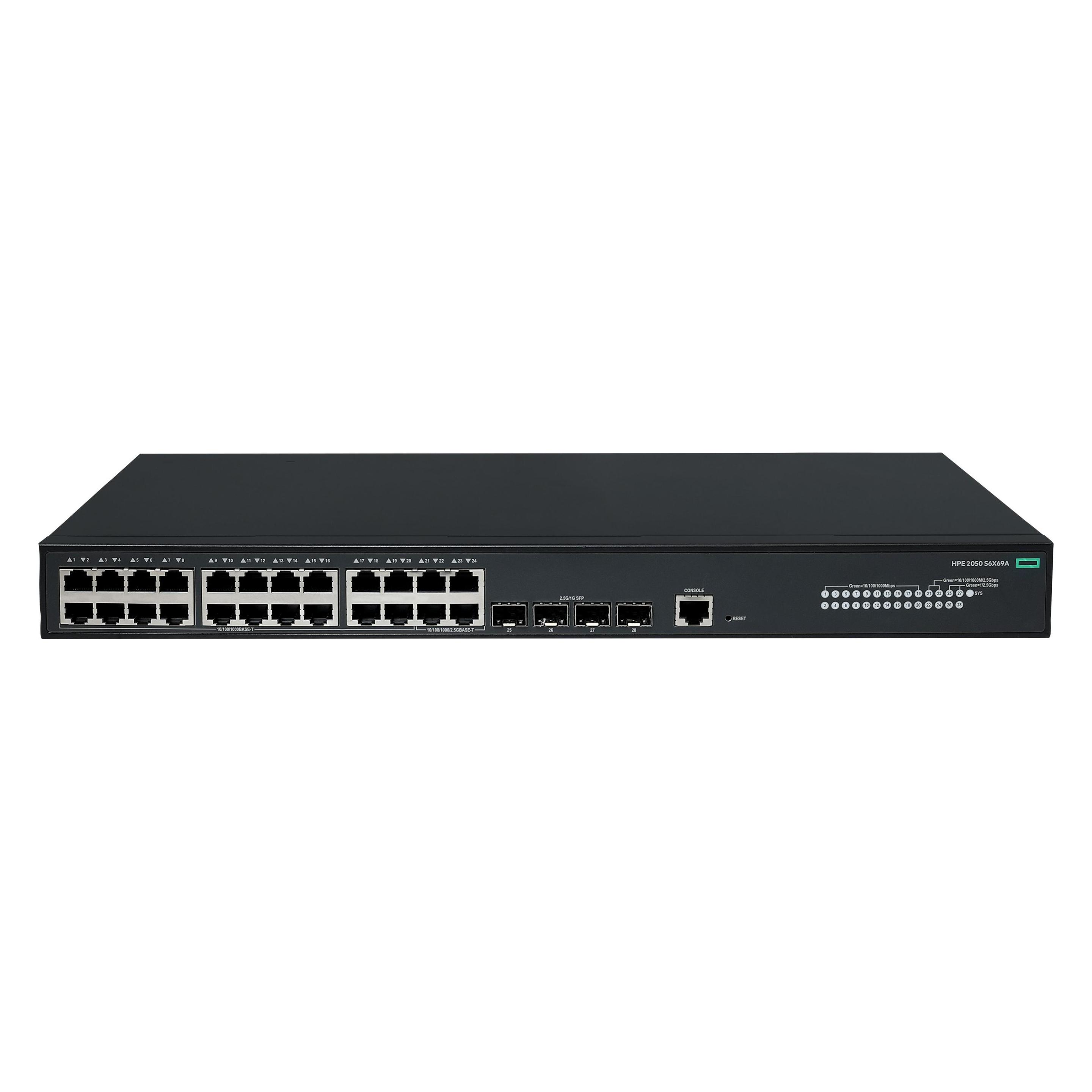 HPE Networking CW 2050 20p 10/100/1000BASE-T 4p Smart Rate 1/2.5GbE 4p SFP 1G/2.5G Switch (24 Ports) (S6X69A)