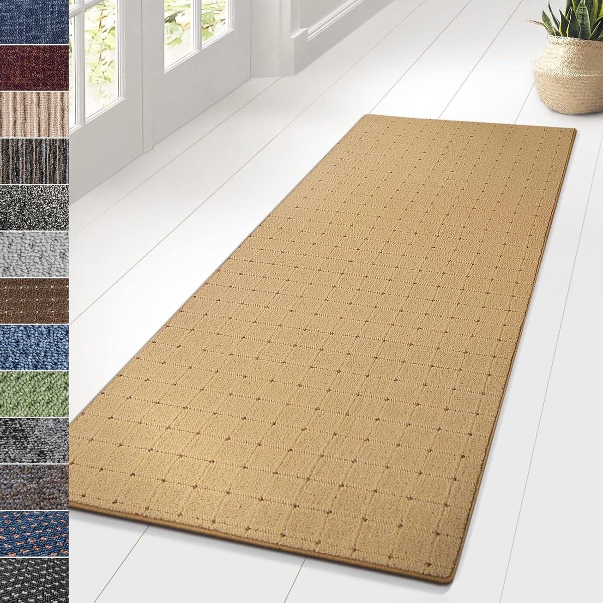 Beige Karpet Runner Vloerkleed voor Woonkamer of Keuken - 80 x 200 cm