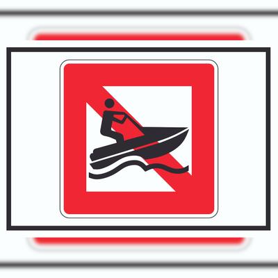 HB-Druck Jetski fahren verboten Symbol A5 Rückseite selbstklebend