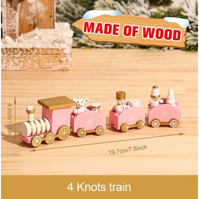 Inspired Living Cozy Christmas Wooden Train Decoration For Tabletop Christmas Decor And Holiday Home Display wooden 10