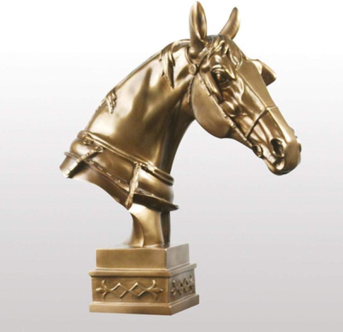 Paardenkop Beeld Zwart Decoratieve Dieren Sculptuur B/D/H: 32 x 27 x 43 cm