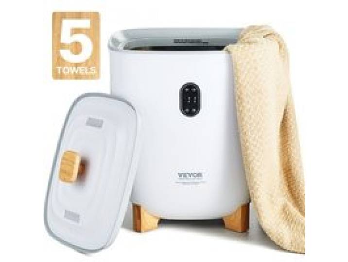 VEVOR 25L großer Handtuchwärmer-Eimer, Handtuchwärmer mit LED-Bildschirm und Heizsäulen unten, intelligenter Handtuchwärmer mit einstellbarem Timer für Badezimmer, Bademantel, Decke und Pyjama, automatische Abschaltung, weiß