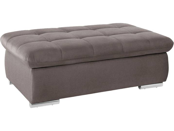 Hocker DOMO COLLECTION MONA 135x79 cm, praktisch und komfortabel , grau (stone), B:135cm H:44cm T:79cm, Struktur fein 100% Polyester;Chenilleoptik 100% Polyester;SOFTLUX/Struktur fein 100% Polyester, Hocker, Hocker, mit Stauraumfach