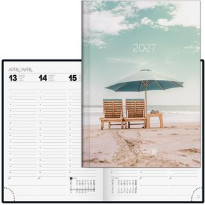 Brunnen Buchkalender 1079615027, Jahr 2027, A5, Wochenplaner, 1 Woche = 2 Seiten