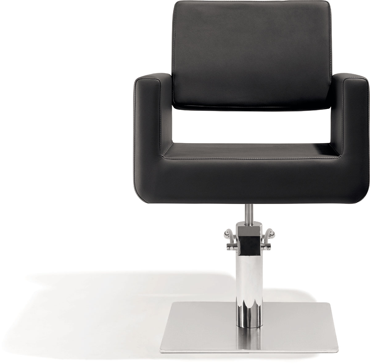 Sibel Felicitas Friseurstuhl Schwarz mit Quadratischer Basis SN-0180535