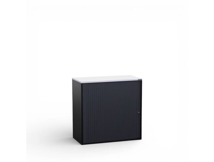 Rollladenschrank Tradingzone GO Swiss 80.0 x 40.0 cm, 2 Ordner hoch, Schwarz/Weissgrau, Neu - Optimale Raumnutzung