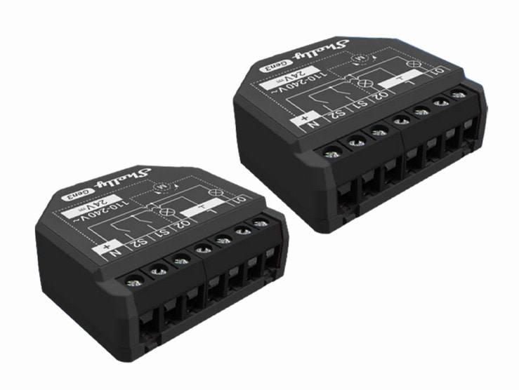Shelly 2PM Gen3 Unterputz Relais max 16A 2 Kanal WLAN, Bluetooth, Smart-Schalter 2er Shelly_2PM_Gen3_2er
