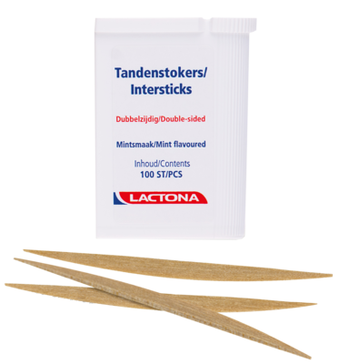 Megadent Deflogrip Gerhard Reeg GmbH ZAHNHÖLZER Lactona Intersticks mint doppelendig 100 St 07227994