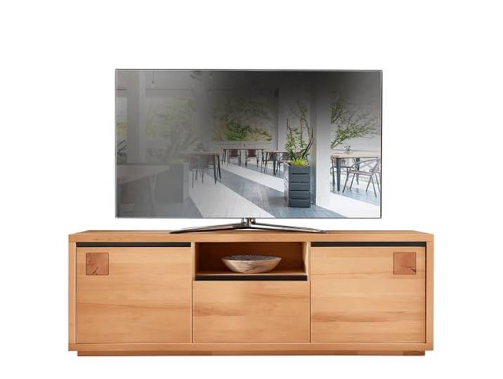 Lomadox Lowboard 170 cm breit TV Board Fernsehschrank Fernsehtisch Unterschrank TV-Lowboard Fernsehmöbel in Buche massiv geölt