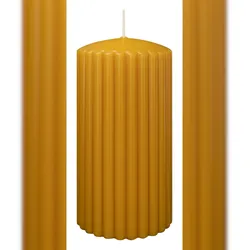 Wiedemann Kerzen Rillen Kerzen Natur 150 x Ø 80 mm, 4 Stück
