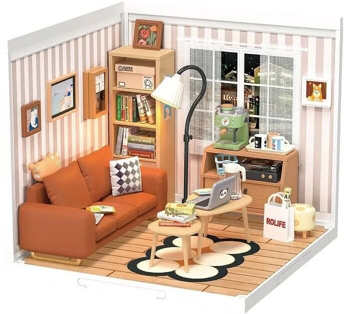Cozy Living Lounge - Miniature 3D DIY Rolife