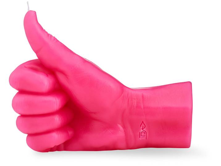 Kerze Thumbs Up Pink