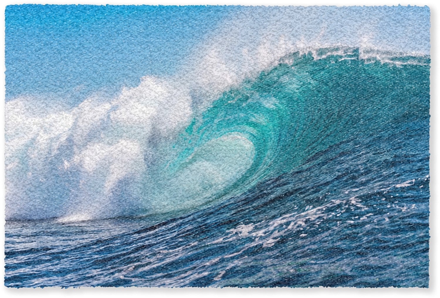 MuchoWow Deurmat Golf Oceaan Blauw - Droogloopmat voor binnen - 60 x 40 cm