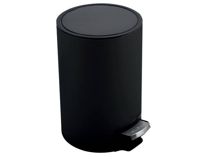 Spirella Treteimer Riku 5L Matt-Black, Schwarz, Kunststoff, 5 l, 25x30x20 cm, Textiles Vertrauen - Oeko-Tex®, Haushalt & Reinigung, Reinigung, Eimer & Abfallsysteme